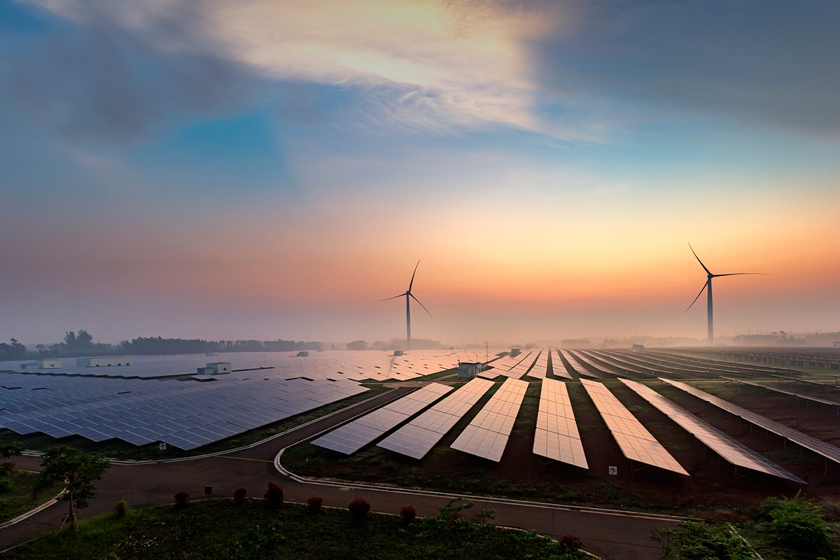 Before sunrise solar power plants